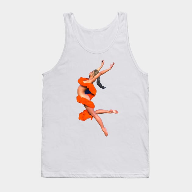 Woman girl dancer leaping in air Tank Top by Fantasyart123